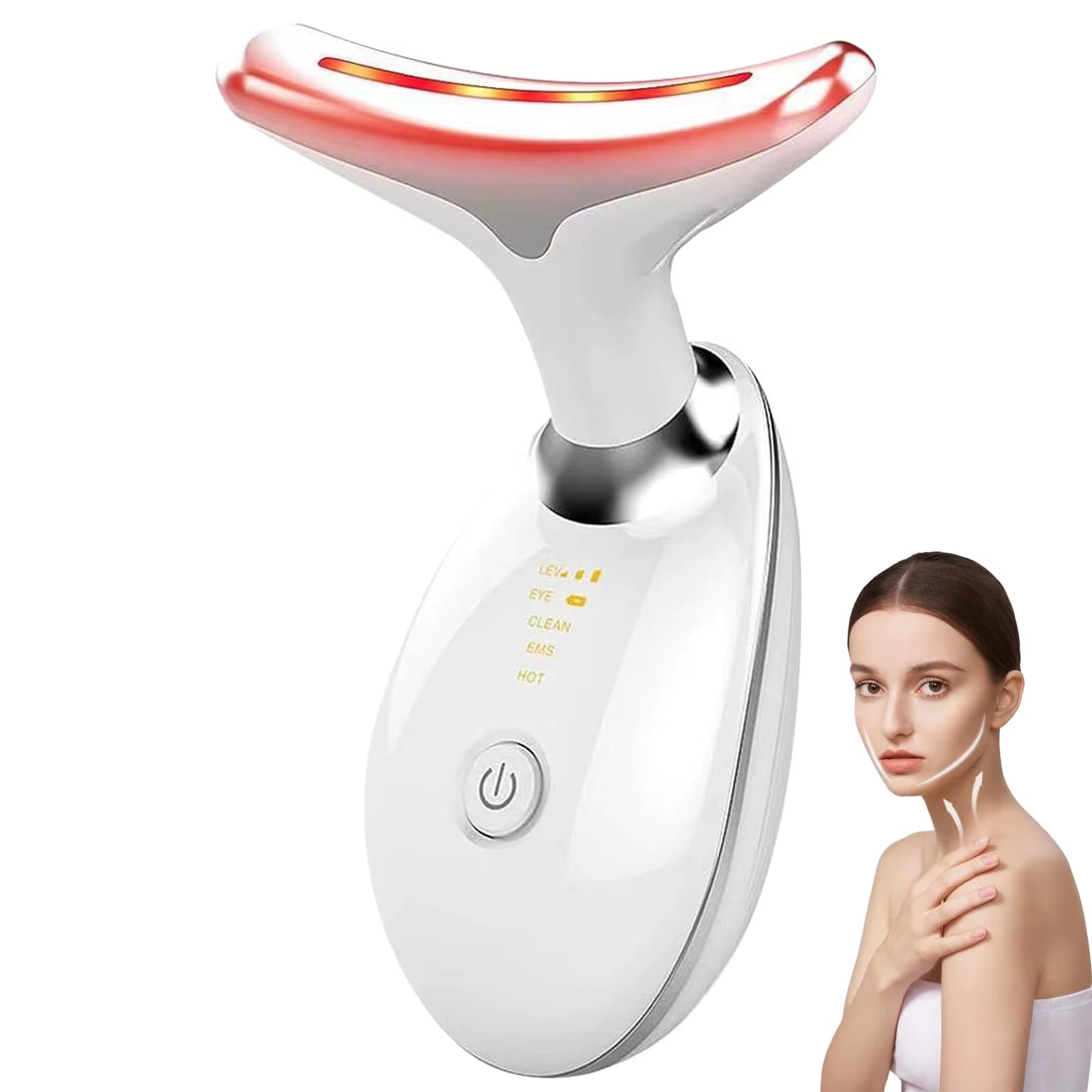 EMS Neck Face Lifter Neck Face Lifting Massager Skin Tighten Device Led Photon Therapy anti Wrinkle Double Chin Remover