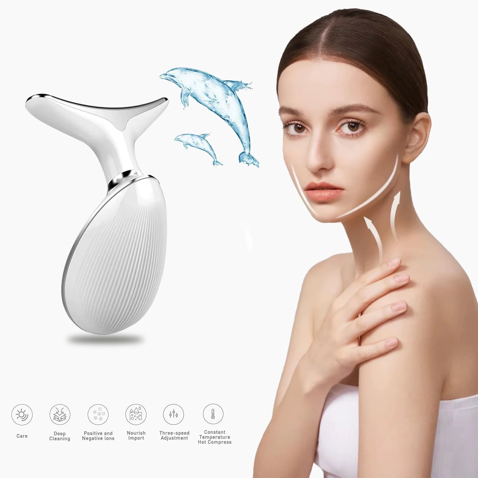 EMS Neck Face Lifter Neck Face Lifting Massager Skin Tighten Device Led Photon Therapy anti Wrinkle Double Chin Remover