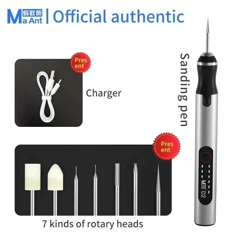 Maant D2 Speed Adjustable Engraver Electric Grinding Pen Mini Sharpening Grinder DIY Jade Carving Engraving Polishing Tools Kit